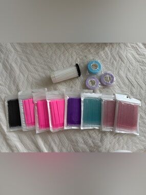 Micro-brushes for eye-lashing and tape